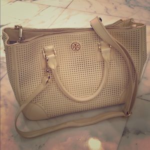 Tory Burch large cream and gold handbag/cross body